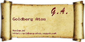 Goldberg Atos névjegykártya